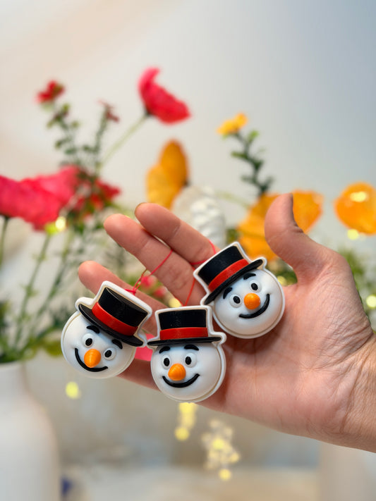 Snowman Clicker Charm – 3D Printed Fidget Ornament ❄️ (Set of 2)