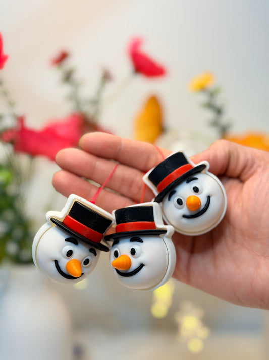 Snowman Clicker Charm – 3D Printed Fidget Ornament ❄️ (Set of 2)