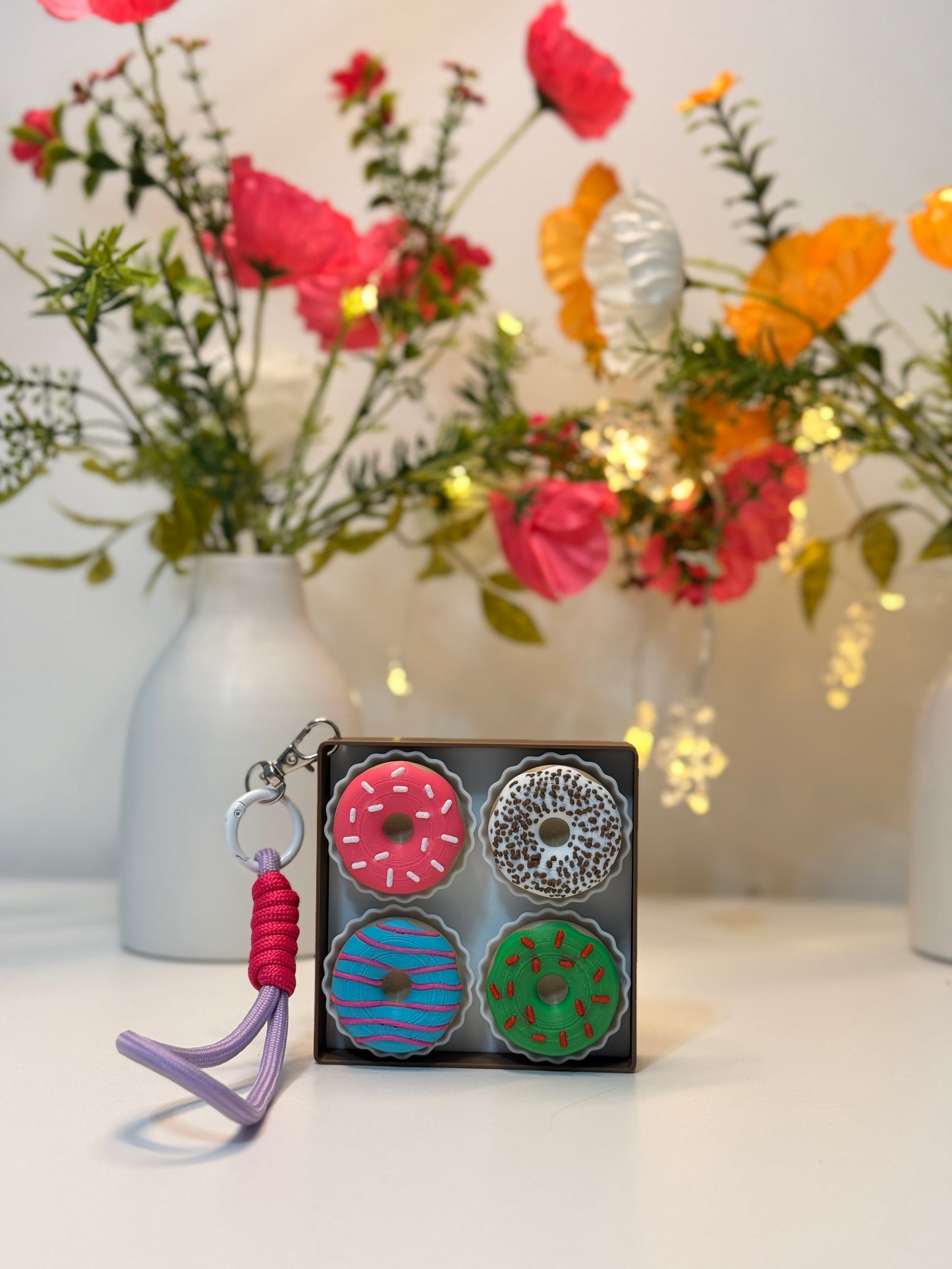 3D-gedruckter Donut-Fidget – Niedliches Stressabbau-Spielzeug | Mini-Donuts